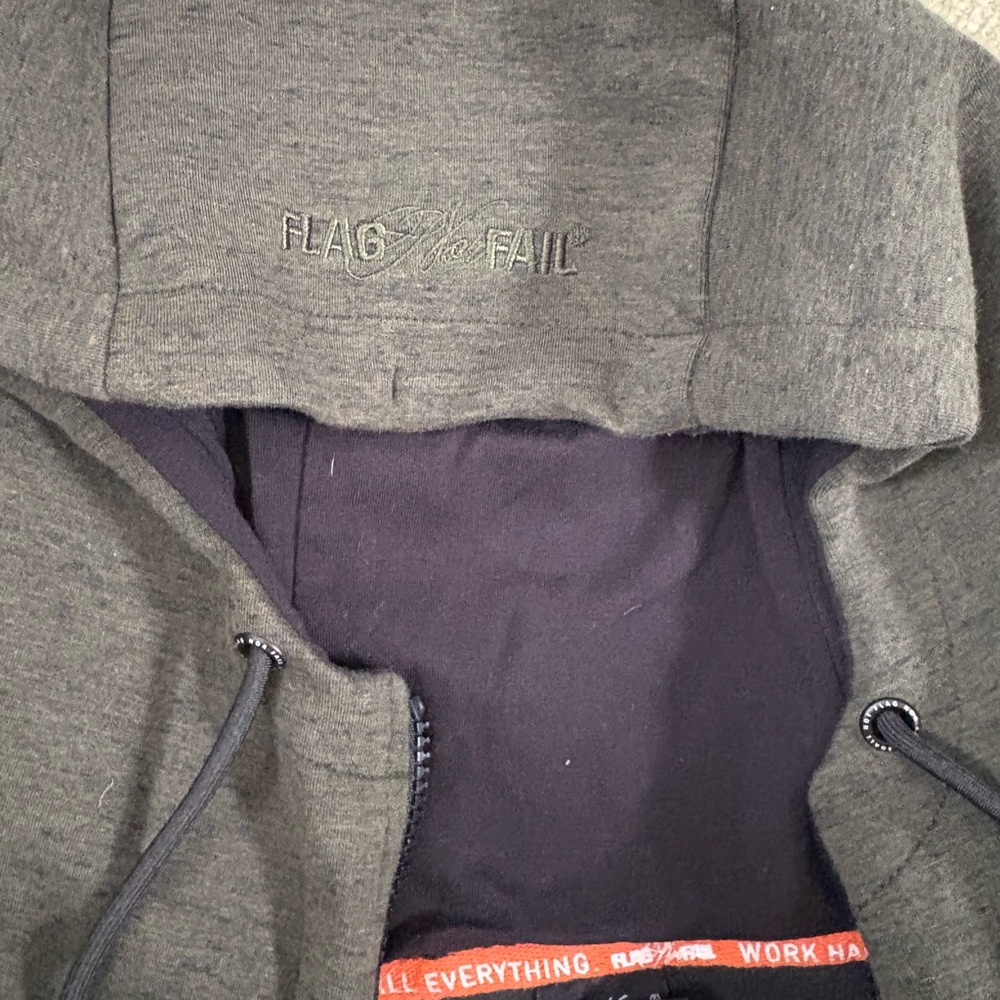Flag Nor Fail Army Green 3/4 Zip-Up Sweater - Picture 6 of 6
